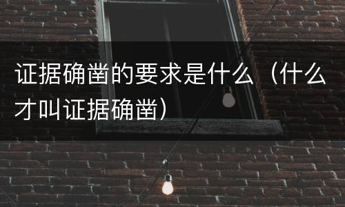 证据确凿的要求是什么（什么才叫证据确凿）