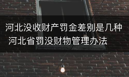 河北没收财产罚金差别是几种 河北省罚没财物管理办法