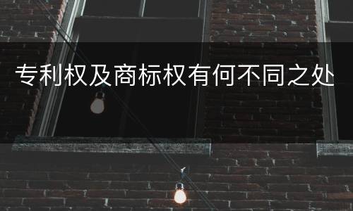 专利权及商标权有何不同之处