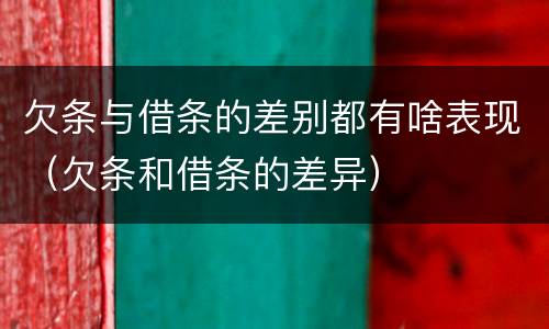 欠条与借条的差别都有啥表现（欠条和借条的差异）