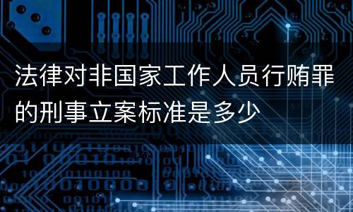 法律对非国家工作人员行贿罪的刑事立案标准是多少