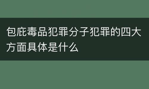 包庇毒品犯罪分子犯罪的四大方面具体是什么