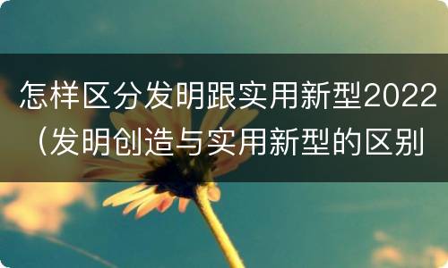 怎样区分发明跟实用新型2022（发明创造与实用新型的区别）