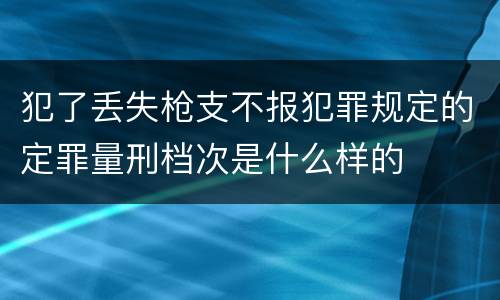 犯了丢失枪支不报犯罪规定的定罪量刑档次是什么样的