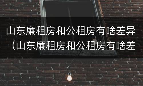 山东廉租房和公租房有啥差异（山东廉租房和公租房有啥差异嘛）