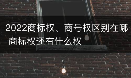 2022商标权、商号权区别在哪 商标权还有什么权