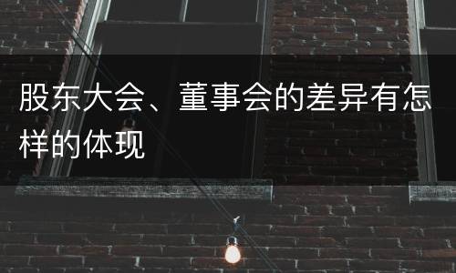 股东大会、董事会的差异有怎样的体现