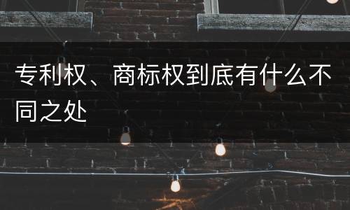 专利权、商标权到底有什么不同之处
