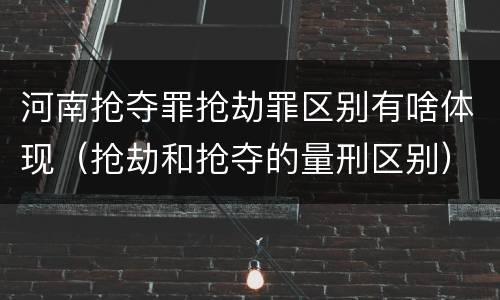 河南抢夺罪抢劫罪区别有啥体现（抢劫和抢夺的量刑区别）