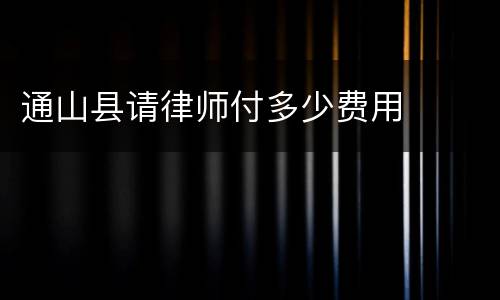 通山县请律师付多少费用