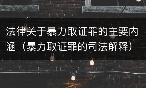法律关于暴力取证罪的主要内涵（暴力取证罪的司法解释）