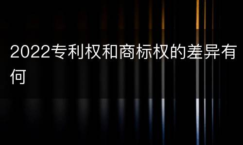 2022专利权和商标权的差异有何