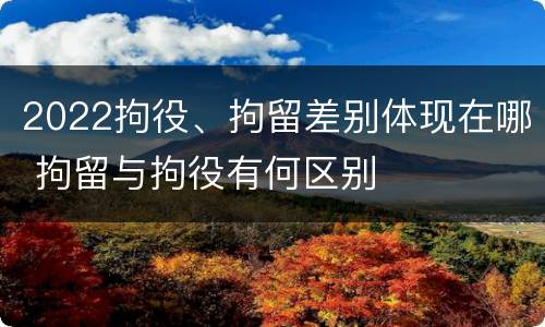 2022拘役、拘留差别体现在哪 拘留与拘役有何区别
