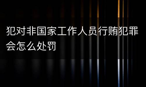 犯对非国家工作人员行贿犯罪会怎么处罚
