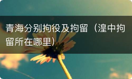 青海分别拘役及拘留（湟中拘留所在哪里）