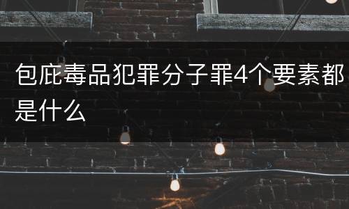 包庇毒品犯罪分子罪4个要素都是什么