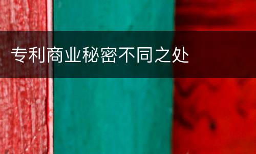专利商业秘密不同之处