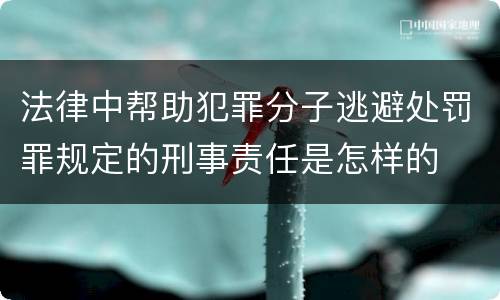法律中帮助犯罪分子逃避处罚罪规定的刑事责任是怎样的