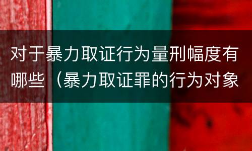 对于暴力取证行为量刑幅度有哪些（暴力取证罪的行为对象是）