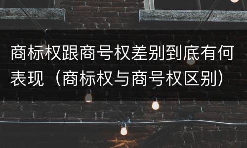 商标权跟商号权差别到底有何表现（商标权与商号权区别）