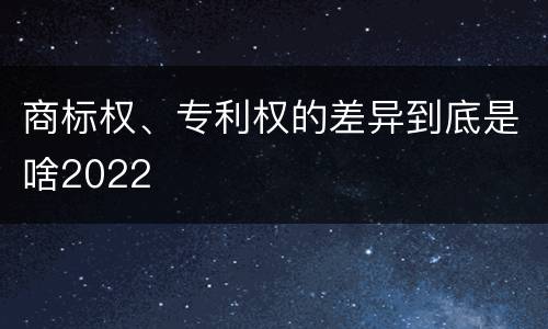 商标权、专利权的差异到底是啥2022