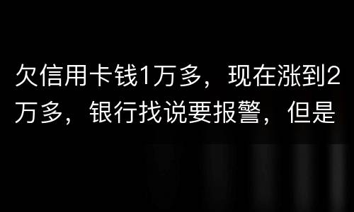 欠信用卡钱1万多，现在涨到2万多，银行找说要报警，但是现在没能力偿还怎么办