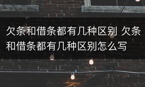 欠条和借条都有几种区别 欠条和借条都有几种区别怎么写
