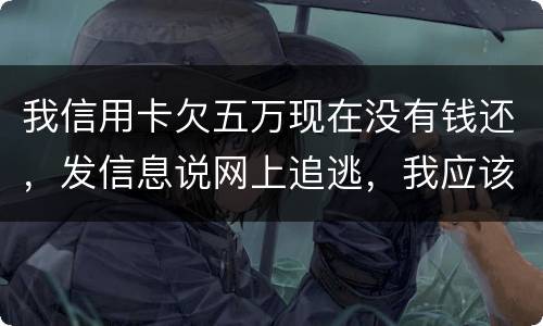 我信用卡欠五万现在没有钱还，发信息说网上追逃，我应该怎么办