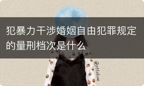 犯暴力干涉婚姻自由犯罪规定的量刑档次是什么