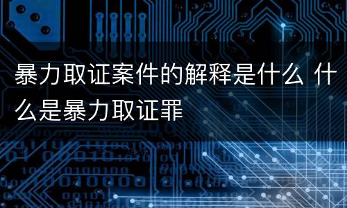 暴力取证案件的解释是什么 什么是暴力取证罪