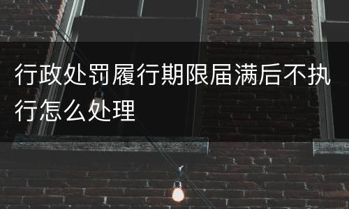 行政处罚履行期限届满后不执行怎么处理
