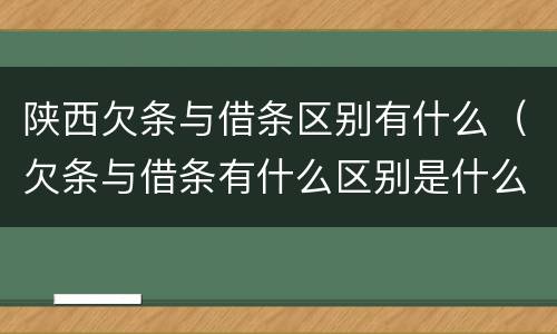 陕西欠条与借条区别有什么（欠条与借条有什么区别是什么）