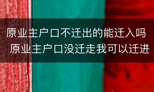 原业主户口不迁出的能迁入吗 原业主户口没迁走我可以迁进去吗