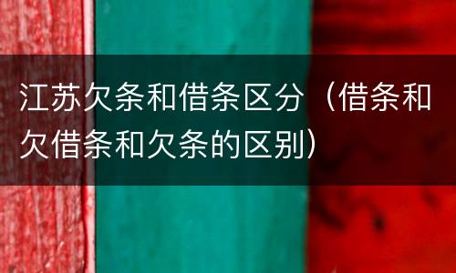 江苏欠条和借条区分（借条和欠借条和欠条的区别）