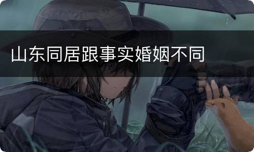 山东同居跟事实婚姻不同