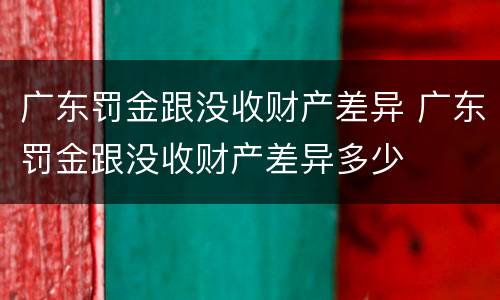 广东罚金跟没收财产差异 广东罚金跟没收财产差异多少