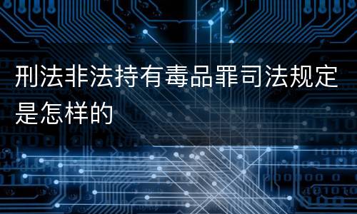 刑法非法持有毒品罪司法规定是怎样的