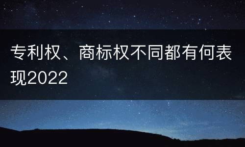 专利权、商标权不同都有何表现2022