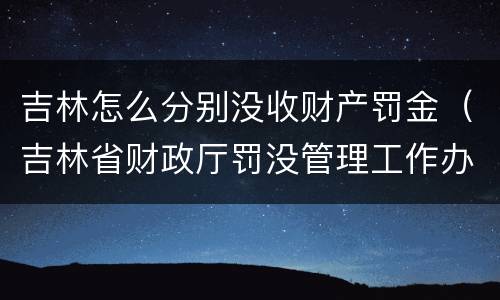 吉林怎么分别没收财产罚金（吉林省财政厅罚没管理工作办公室）