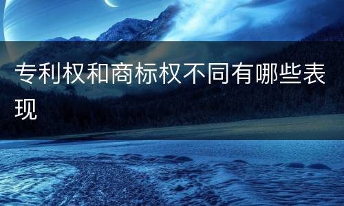 专利权和商标权不同有哪些表现