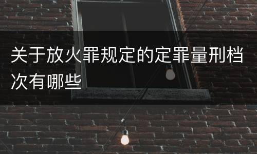 关于放火罪规定的定罪量刑档次有哪些