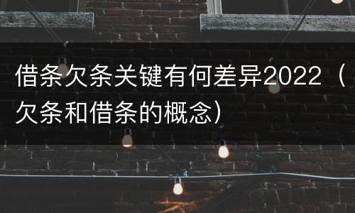 借条欠条关键有何差异2022（欠条和借条的概念）