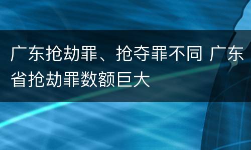 广东抢劫罪、抢夺罪不同 广东省抢劫罪数额巨大