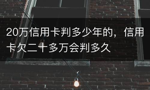 20万信用卡判多少年的，信用卡欠二十多万会判多久