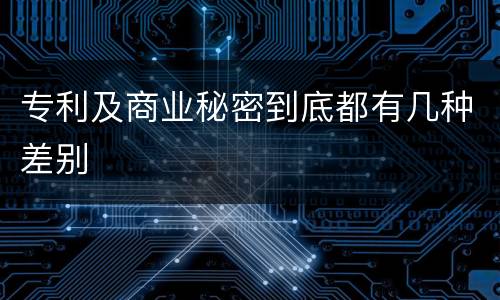 专利及商业秘密到底都有几种差别