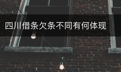 四川借条欠条不同有何体现