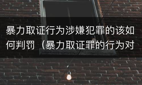 暴力取证行为涉嫌犯罪的该如何判罚（暴力取证罪的行为对象）