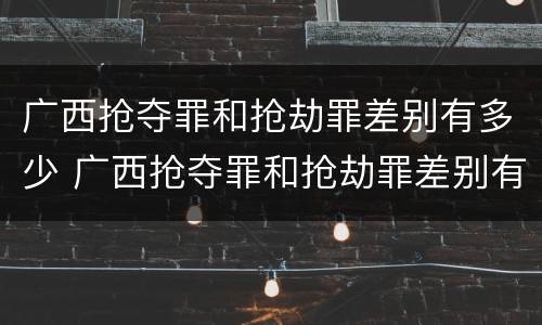 广西抢夺罪和抢劫罪差别有多少 广西抢夺罪和抢劫罪差别有多少条