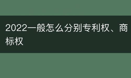 2022一般怎么分别专利权、商标权