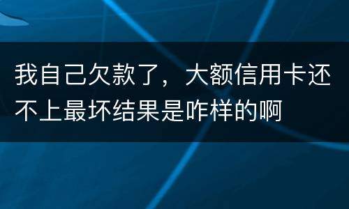 我自己欠款了，大额信用卡还不上最坏结果是咋样的啊